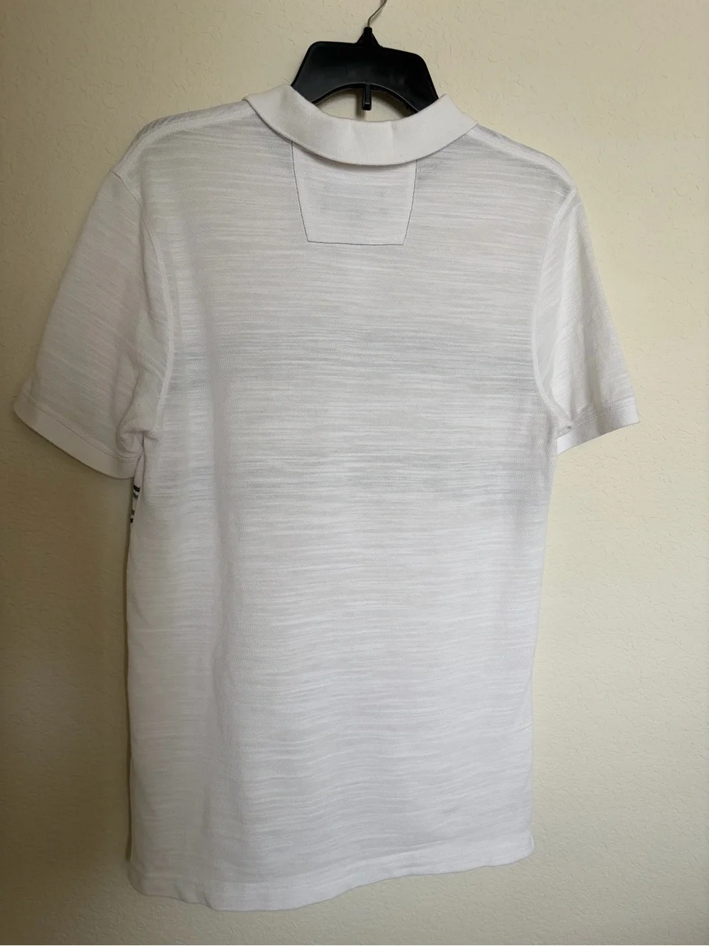 Banana Republic White Polo with Green and Navy Stripes